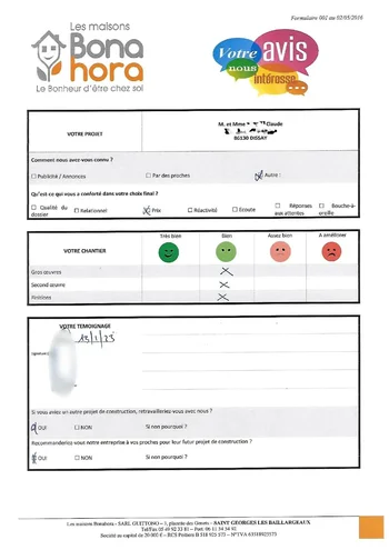 Avis client - Janvier 2023