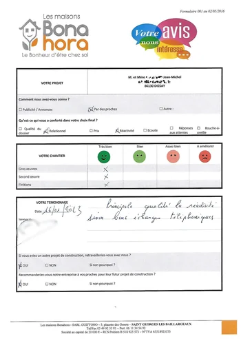 Avis client - Février 2023