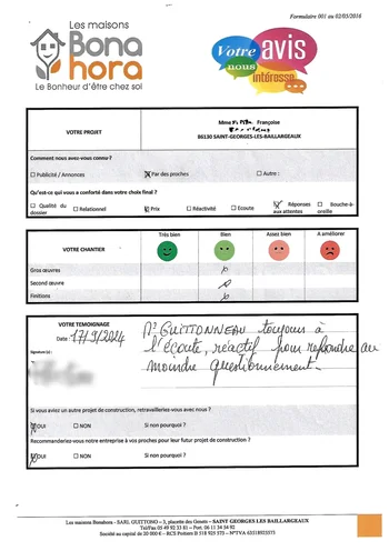 Avis client - Septembre 2024