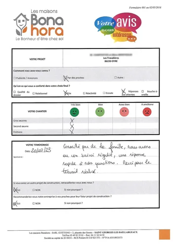 Avis client - Octobre 2023