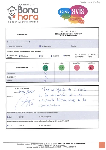 Avis client - Octobre 2025